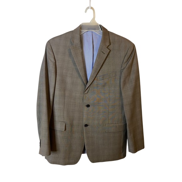 Tommy Hilfiger Other - Tommy Hilfiger Mens Gray Plaid 100% Wool Blazer Sport Coat 40R Two Button